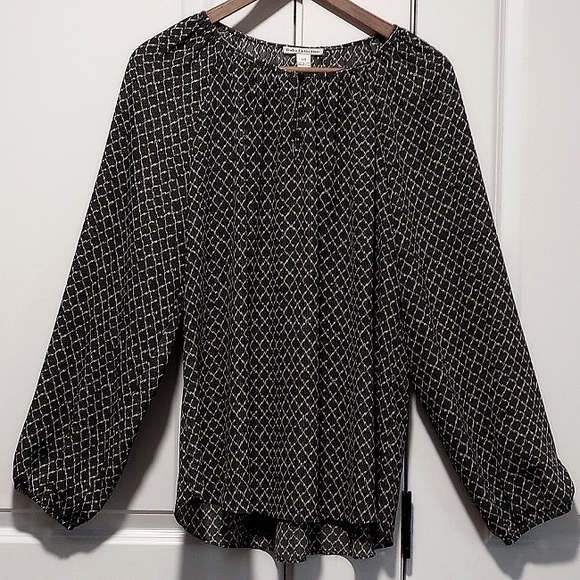 Dalia Collection, Patterned Blouse,  Dark Grey L - Picture 1 of 4